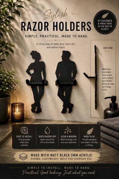 His & Hers Shaver Holders