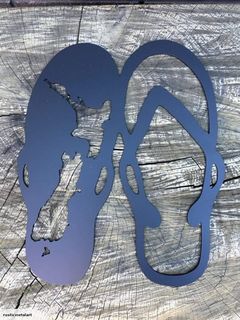 Jandals with NZ Silhouette Map