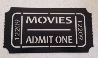 Movie Ticket ***GIGANTIC METAL OR WOOD ***