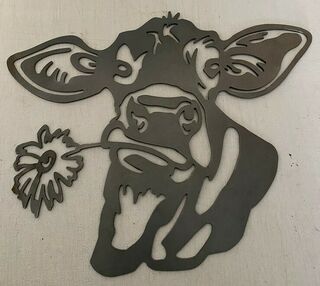 CORTEN STEEL COW ART