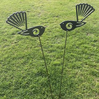 Native Birds on Rods (corten steel)